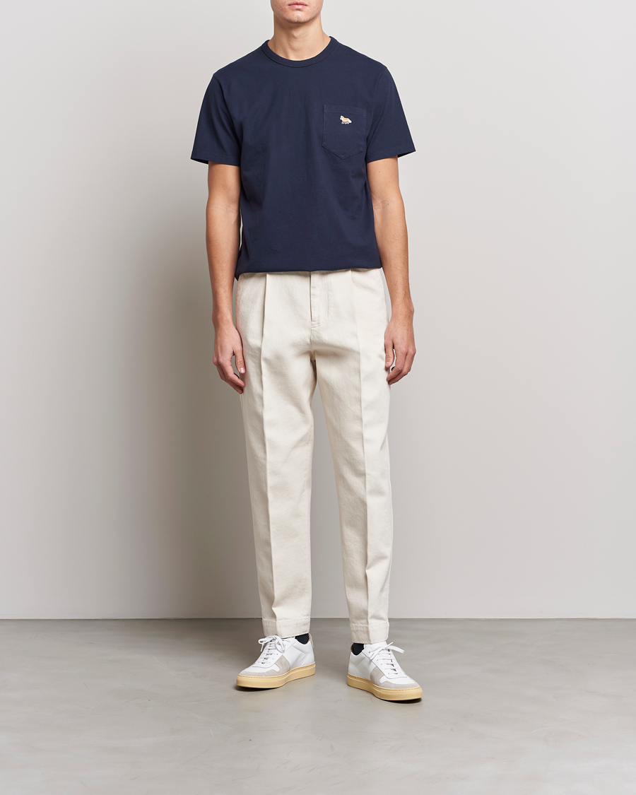 Herre | T-Shirts | Maison Kitsuné | Baby Fox Patch Tee Navy