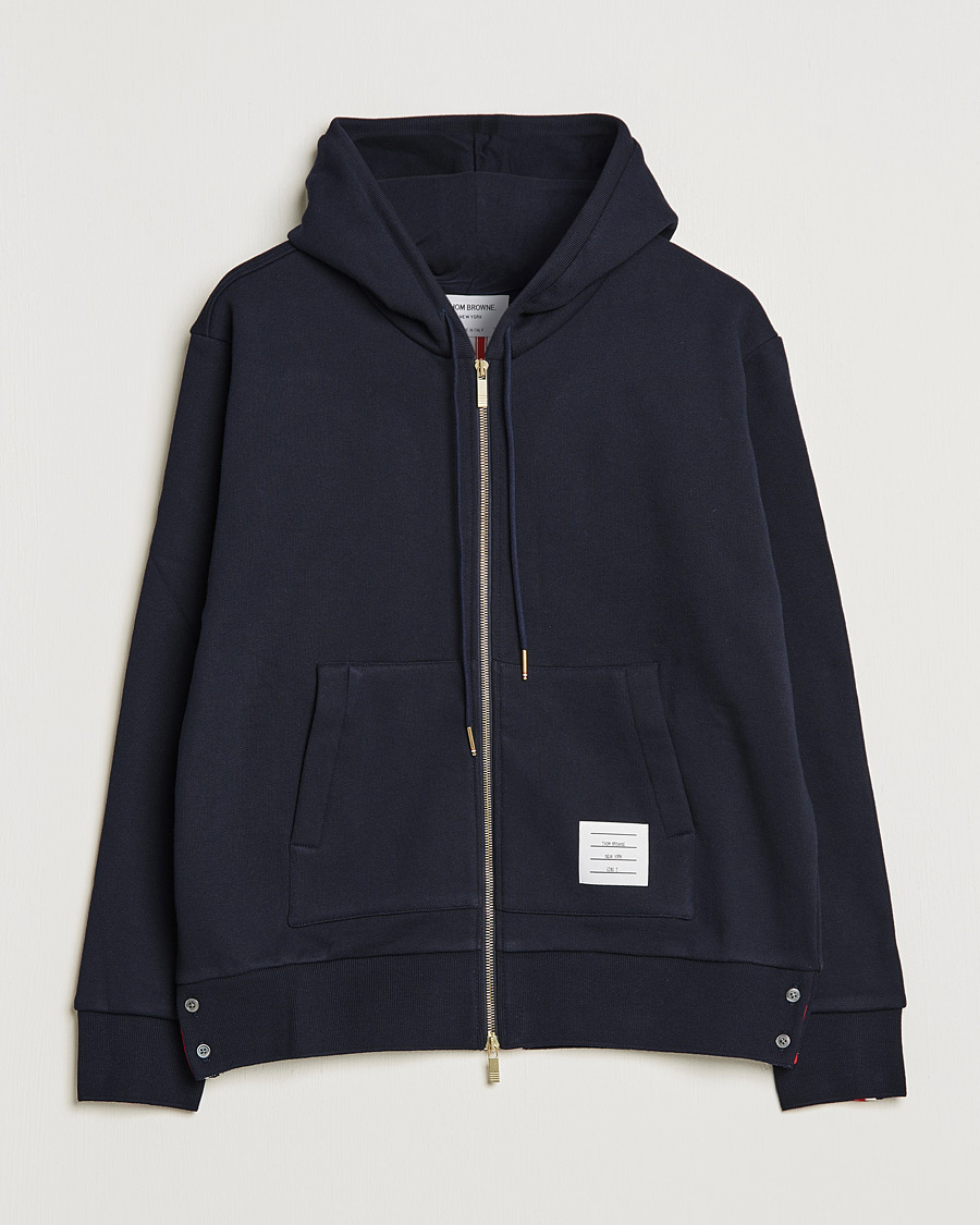 Herre | Trøjer | Thom Browne | Center Back Full Zip Hoodie Navy