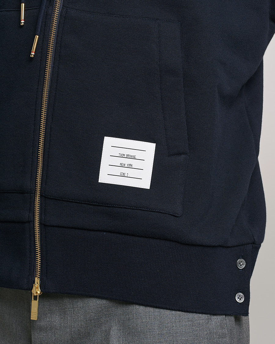 Herre | Trøjer | Thom Browne | Center Back Full Zip Hoodie Navy