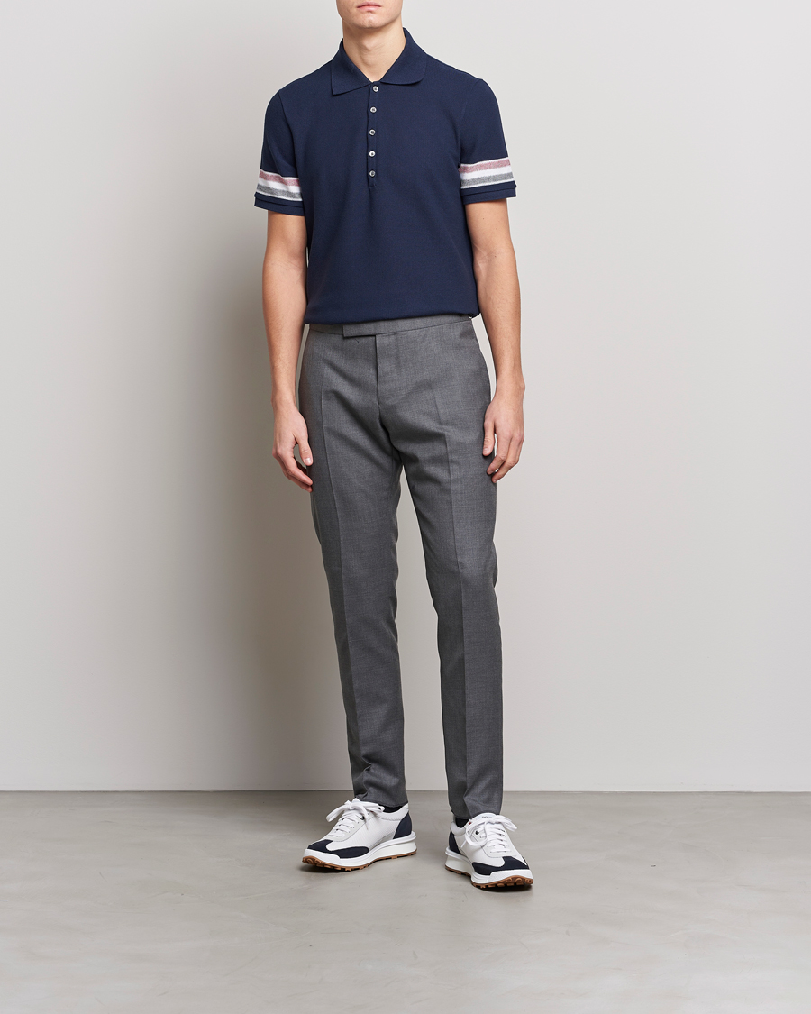 Herre | Polotrøjer | Thom Browne | RWB Stripe Polo Shirt Navy