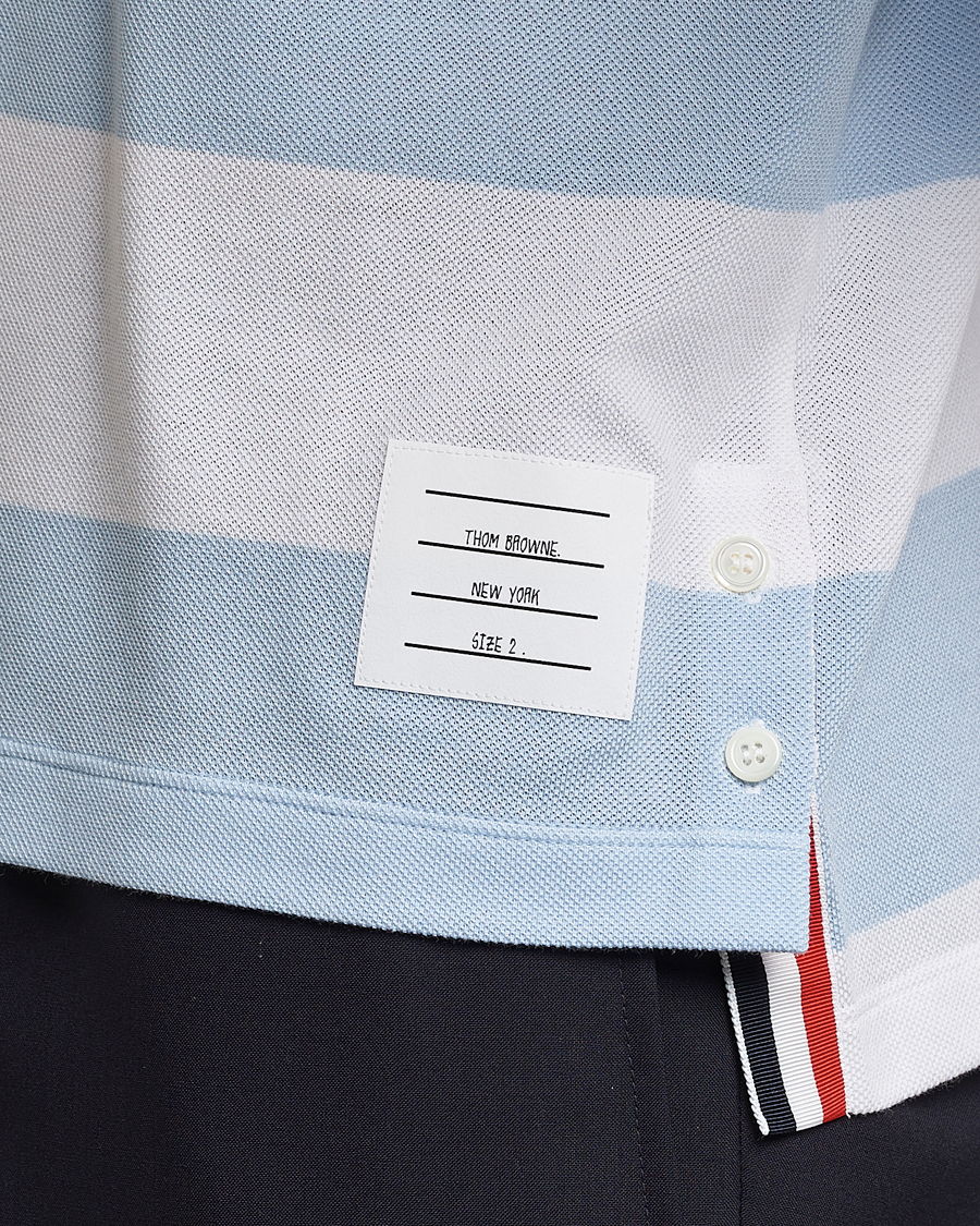 Herre | Trøjer | Thom Browne | Rugby Stripe Long Sleeve Polo Light Blue