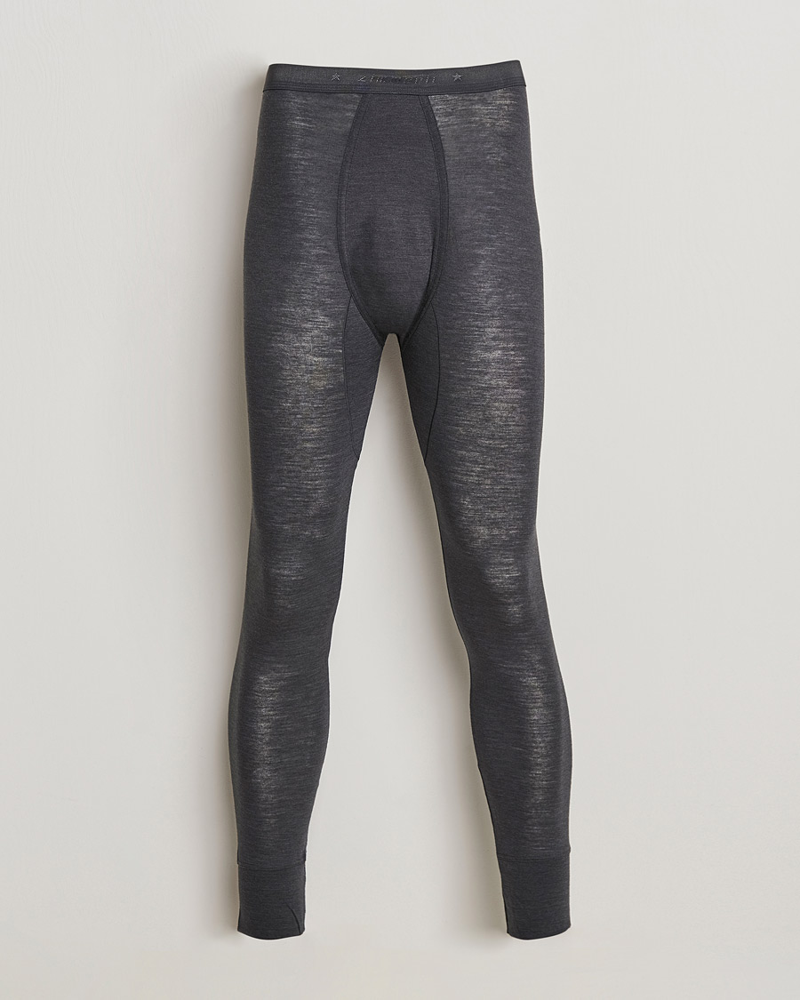 Herre | Undertøj | Zimmerli of Switzerland | Wool/Silk Long Johns Charcoal