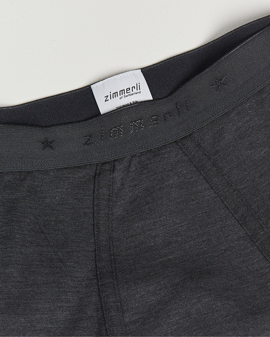 Herre | Boxershorts | Zimmerli of Switzerland | Wool/Silk Long Johns Charcoal