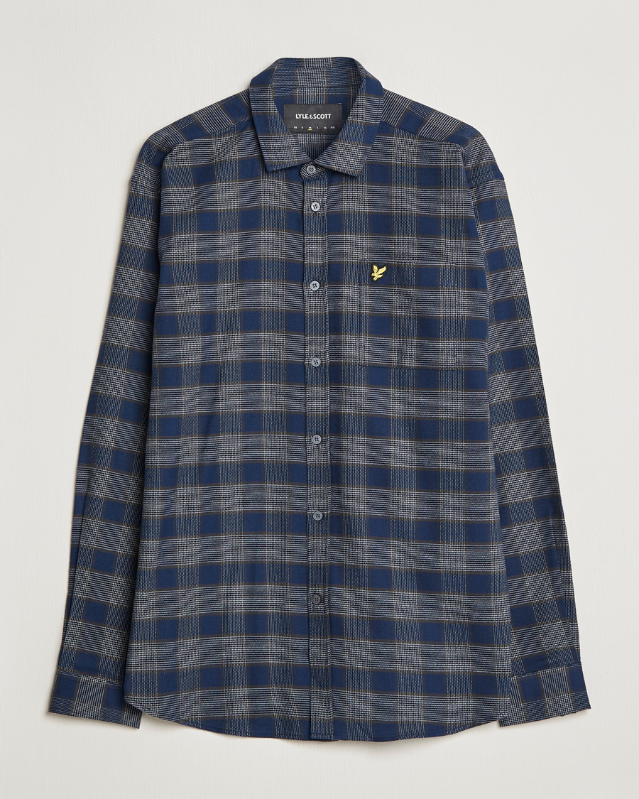 Herre | Skjorter | Lyle & Scott | Checked Cotton Shirt Dark Navy