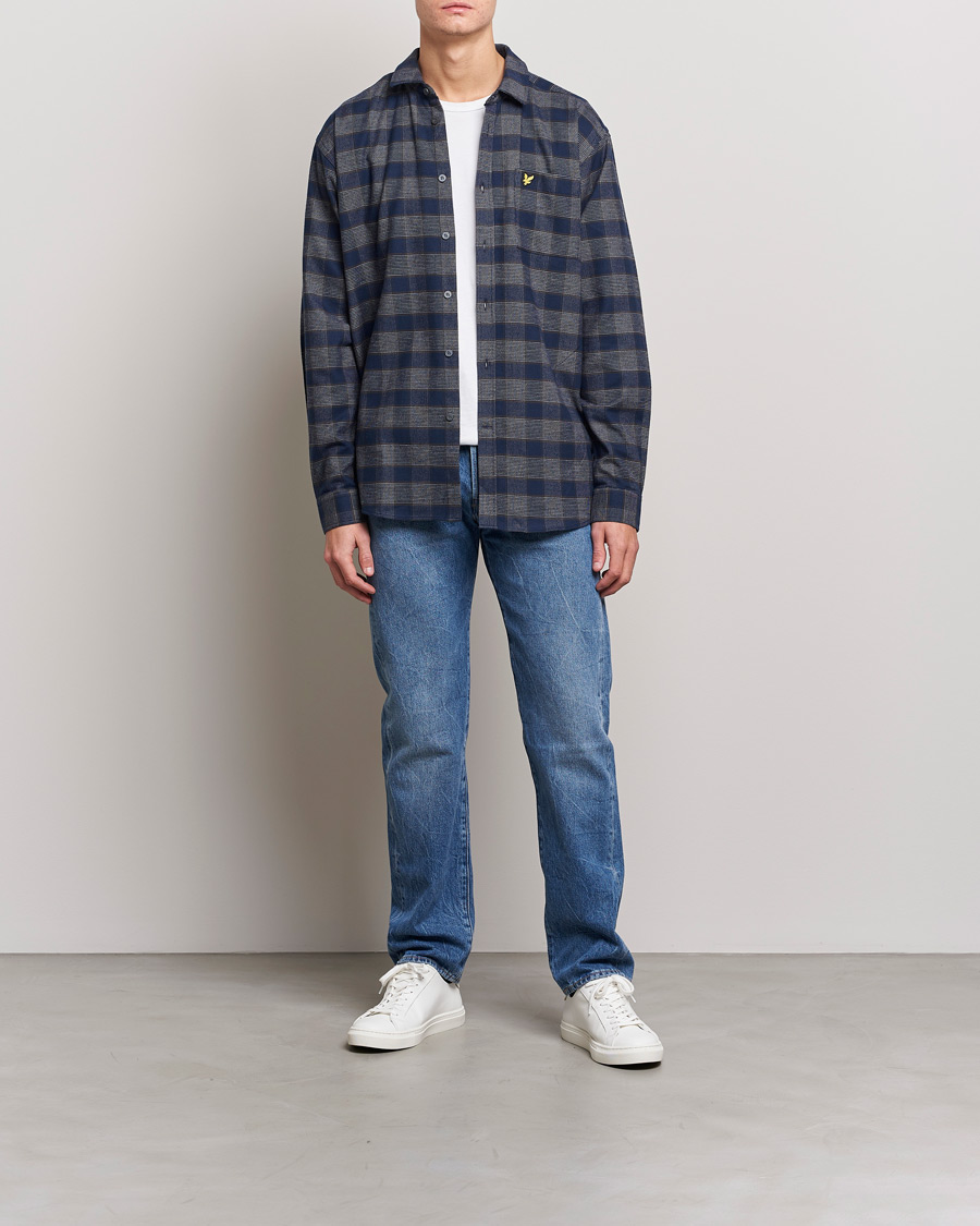 Herre | Skjorter | Lyle & Scott | Checked Cotton Shirt Dark Navy