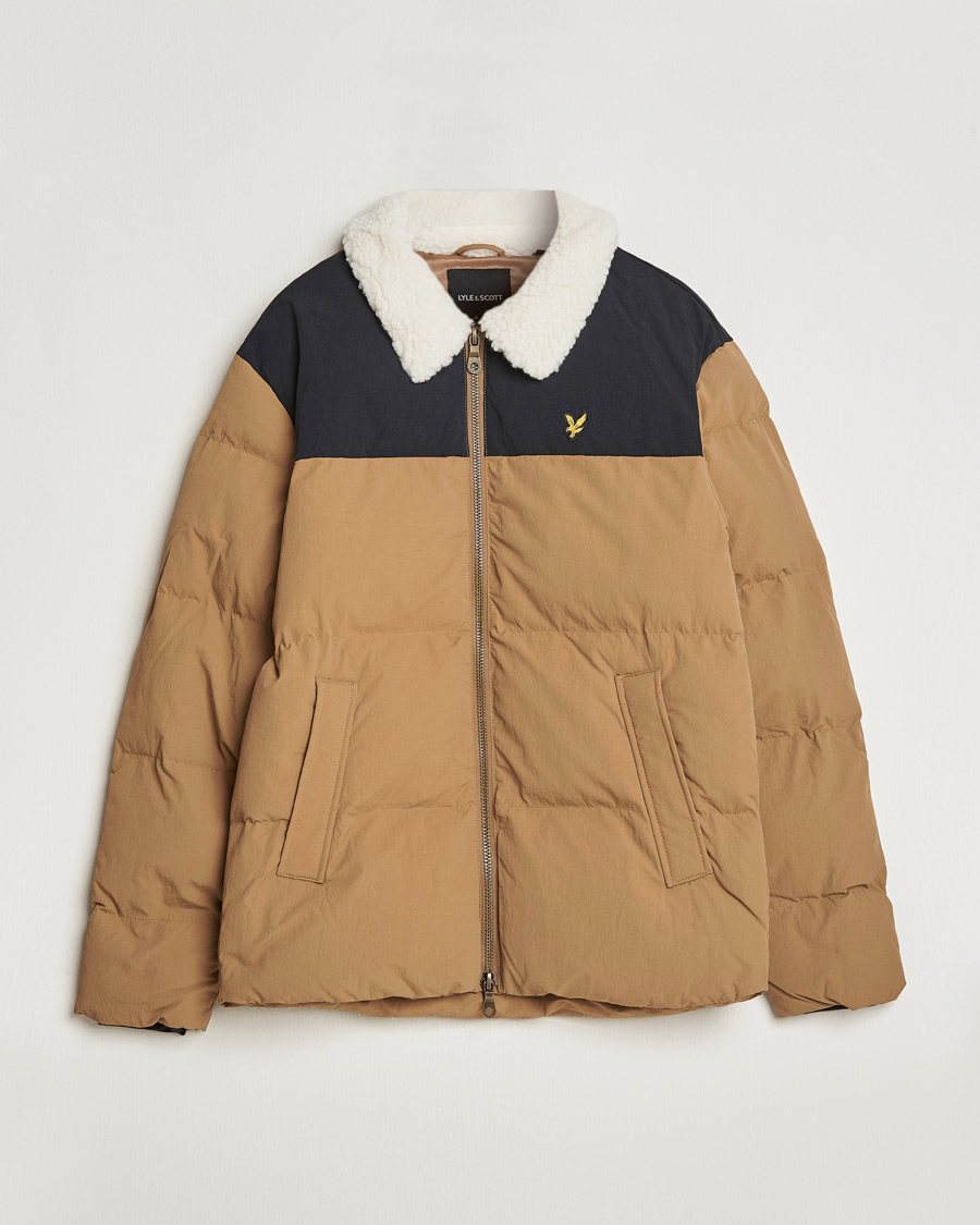 Herre | Jakker | Lyle & Scott | Borg Collor Puffer Jacket Camel Bronze