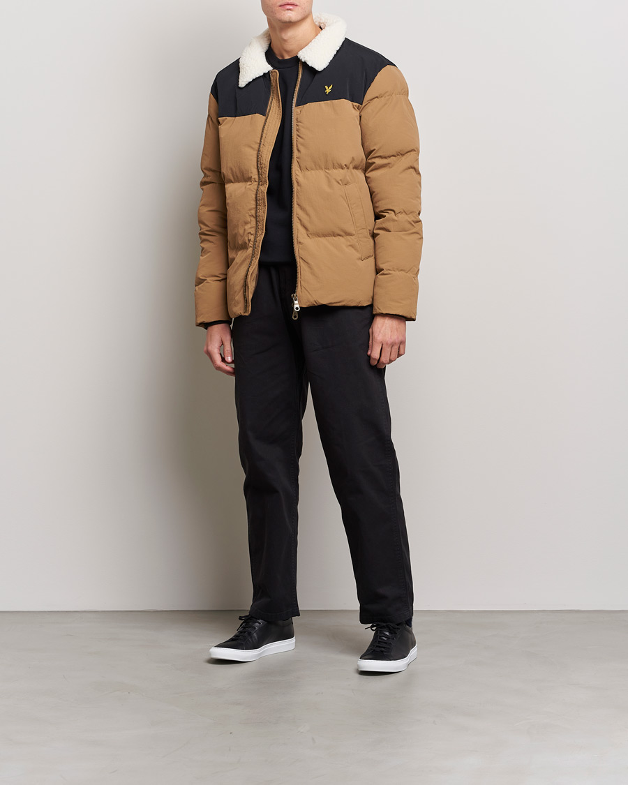 Herre | Jakker | Lyle & Scott | Borg Collor Puffer Jacket Camel Bronze