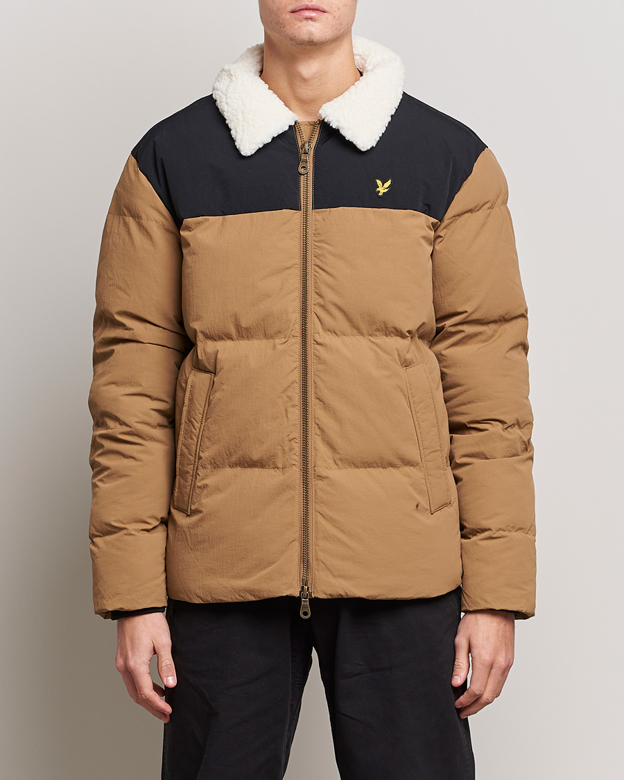 Herre | Jakker | Lyle & Scott | Borg Collor Puffer Jacket Camel Bronze
