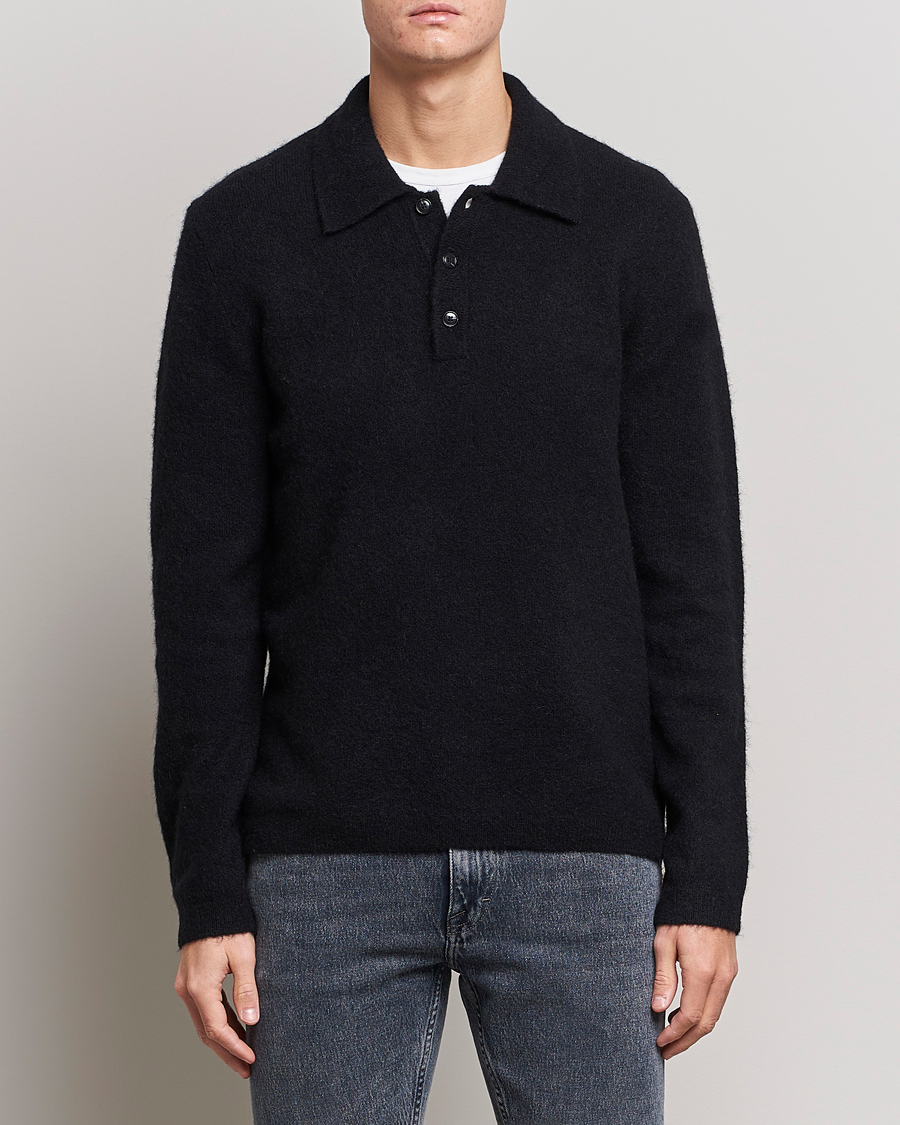 Herre | Strikkede polotrøjer | Tiger of Sweden | Taylen Alpacka Knitted Pique Black
