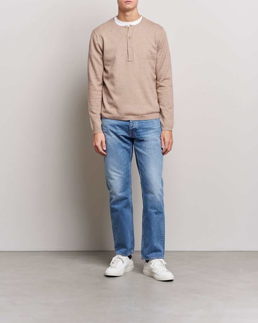 Herre | Trøjer | Tiger of Sweden | Nassau Cotton Wool Knitted Sweater Beigie Melange