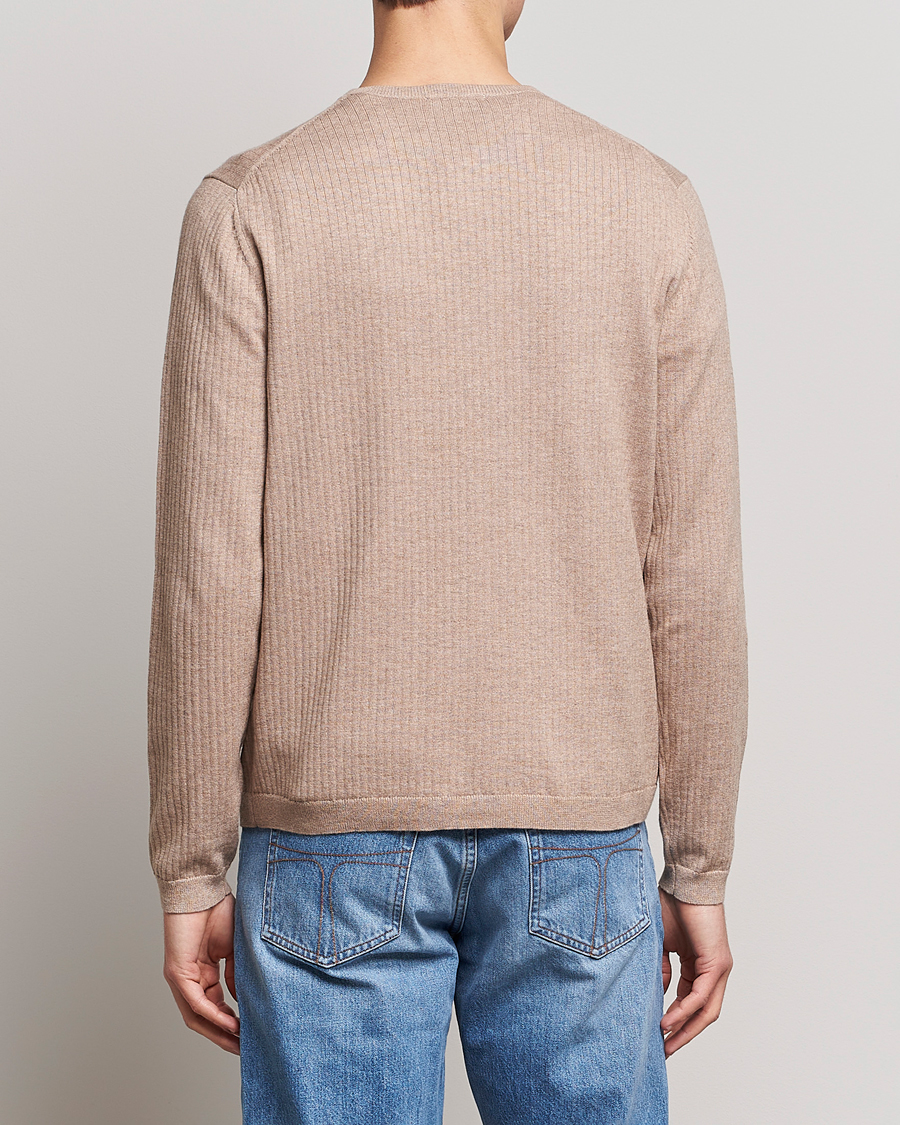 Herre | Trøjer | Tiger of Sweden | Nassau Cotton Wool Knitted Sweater Beigie Melange