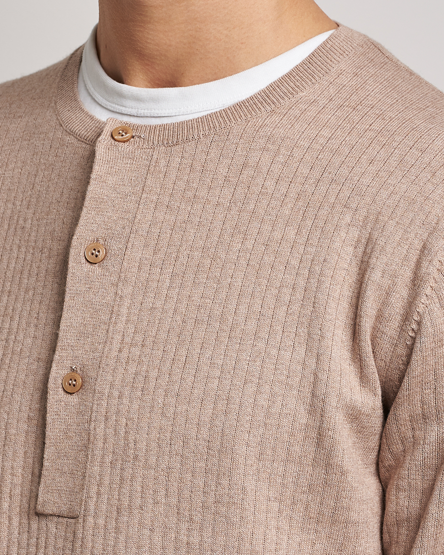 Herre | Trøjer | Tiger of Sweden | Nassau Cotton Wool Knitted Sweater Beigie Melange
