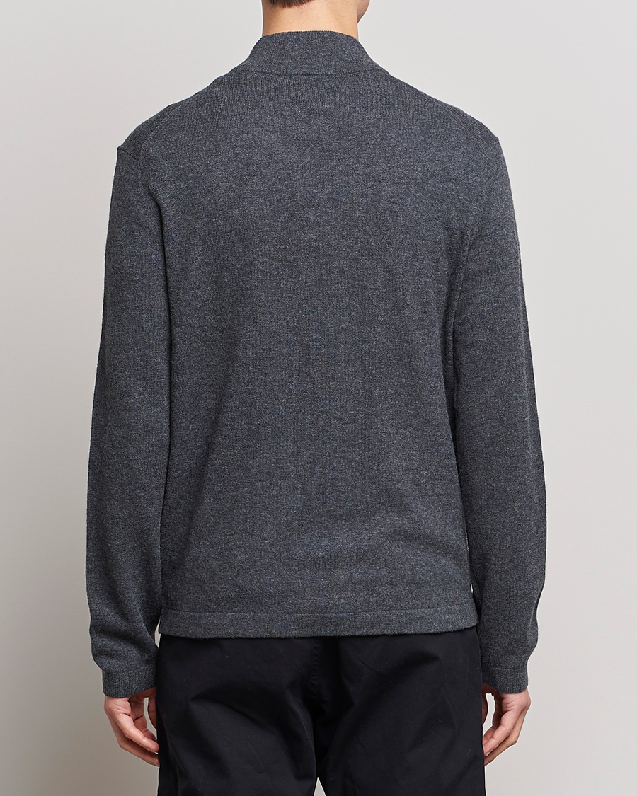 Herre | Trøjer | Tiger of Sweden | Owain Merino Half Zip Sweater Dark Grey Mel