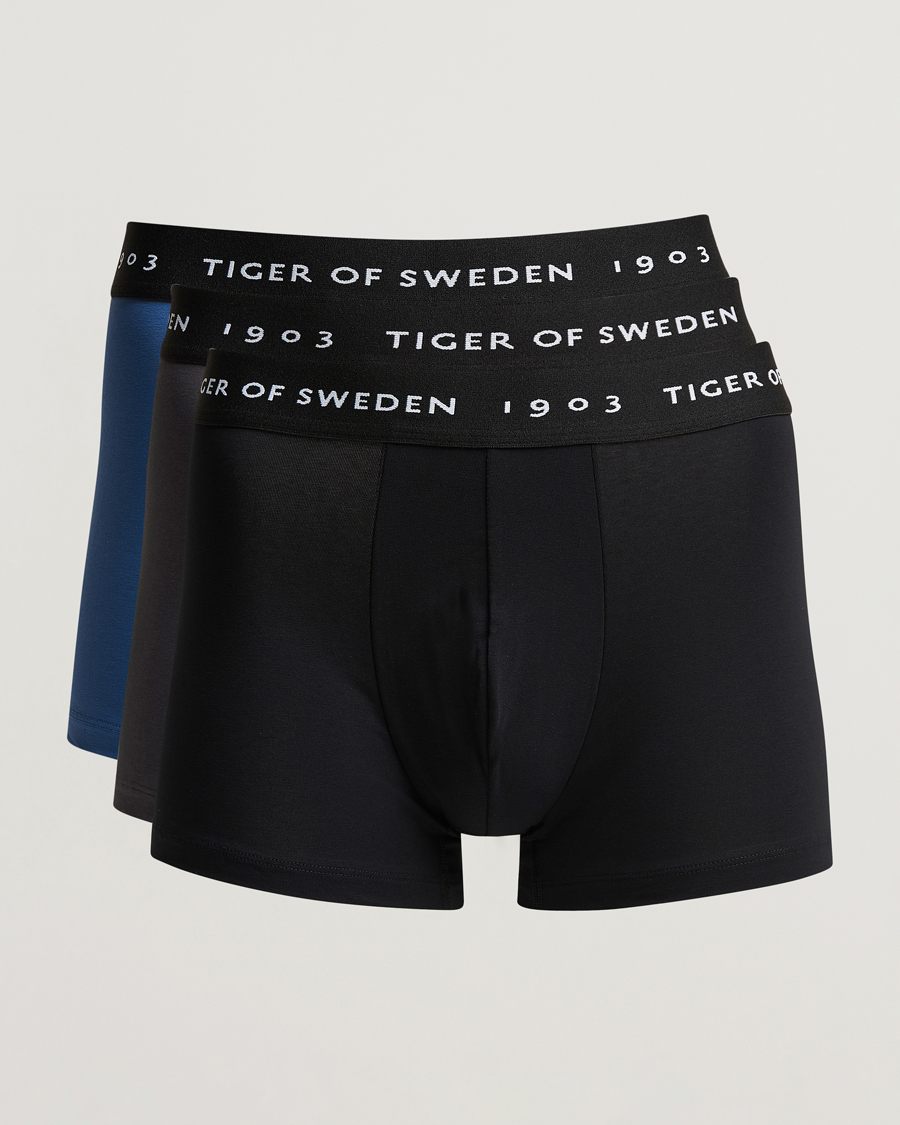 Herre | Undertøj | Tiger of Sweden | Hermod 3-Pack Organic Cotton Trunck Blue Black