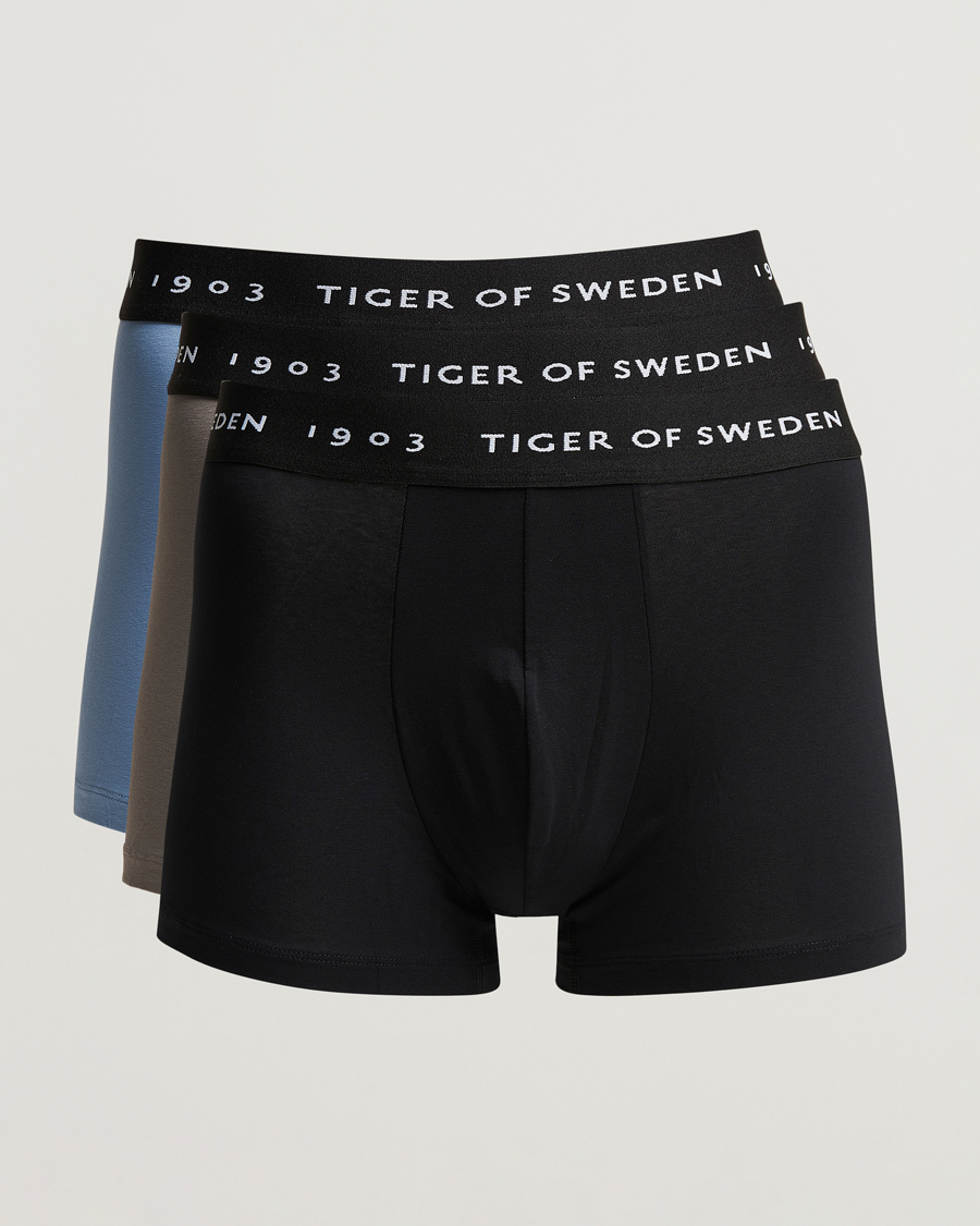 Herre | Undertøj | Tiger of Sweden | Hermod 3-Pack Organic Cotton Trunck Light Blue Black