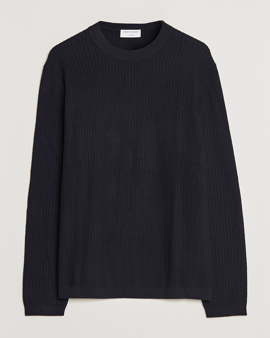 Herre | Trøjer | Tiger of Sweden | Elssler Wool Sweater Navy