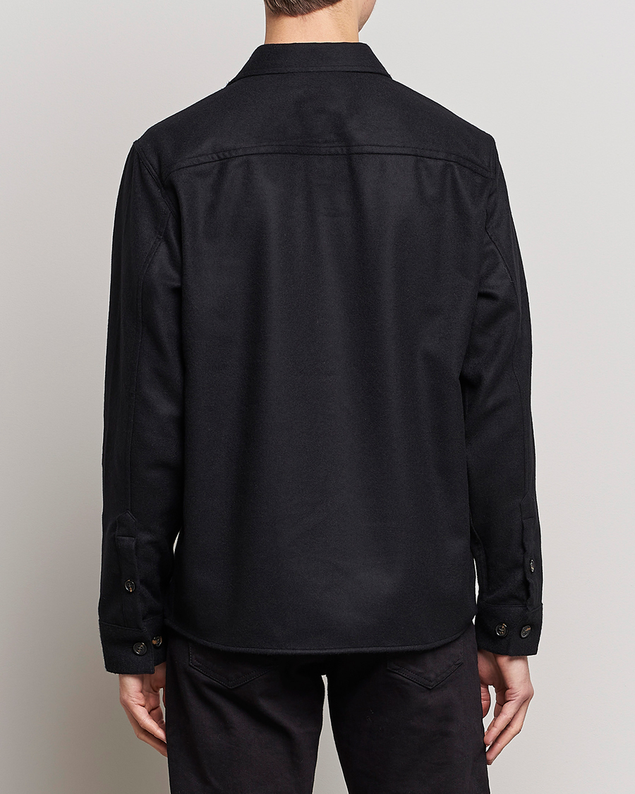 Herre | Skjorter | J.Lindeberg | Silas Regular Wool Mix Overshirt Black