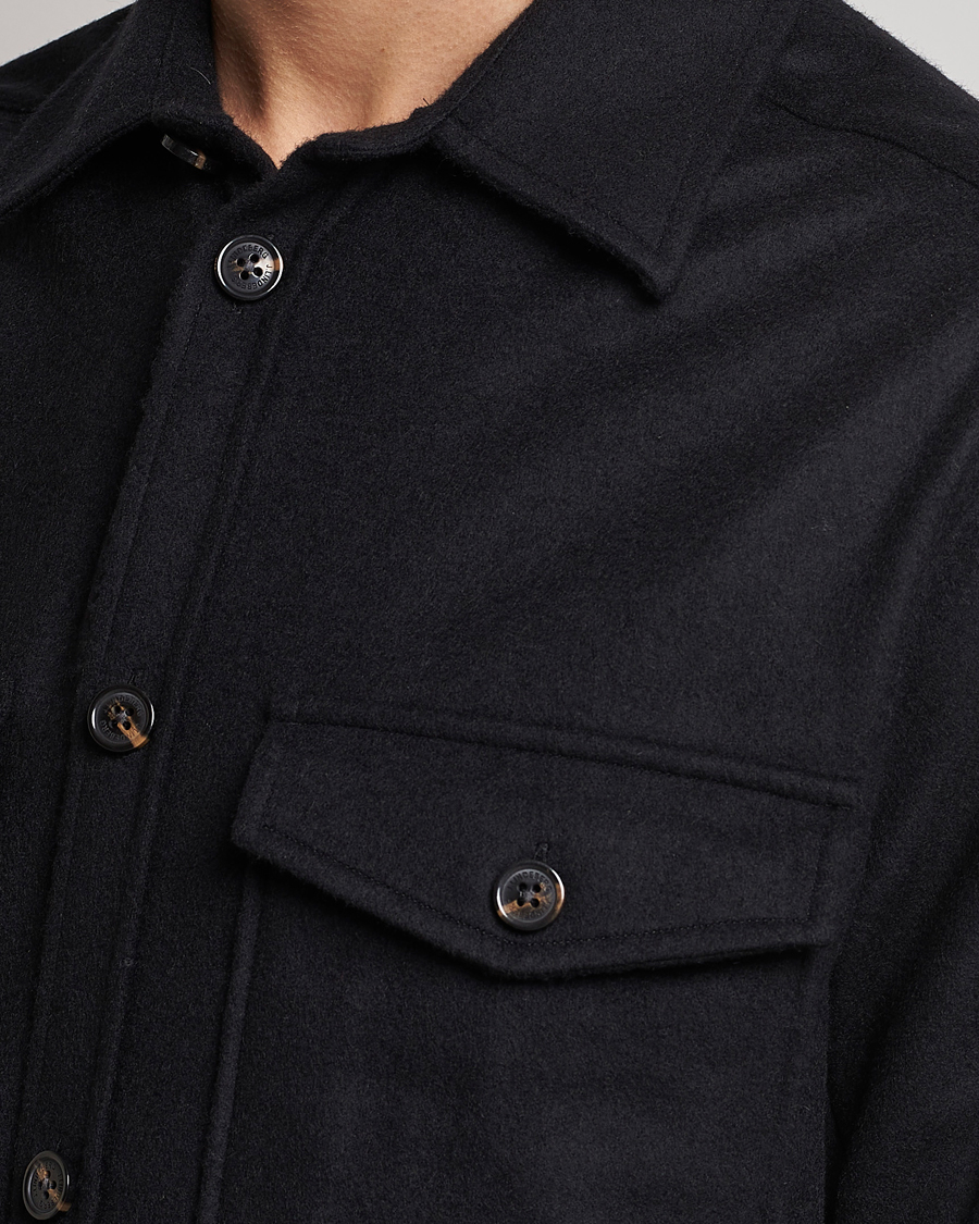 Herre | Skjorter | J.Lindeberg | Silas Regular Wool Mix Overshirt Black