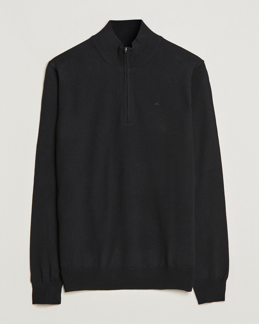 Herre | Trøjer | J.Lindeberg | Kian Quarter Zip Merino Sweater Black