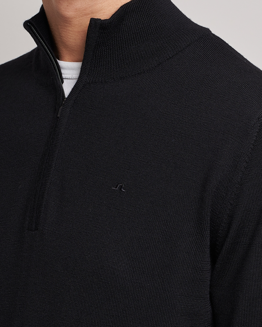 Herre | Trøjer | J.Lindeberg | Kian Quarter Zip Merino Sweater Black