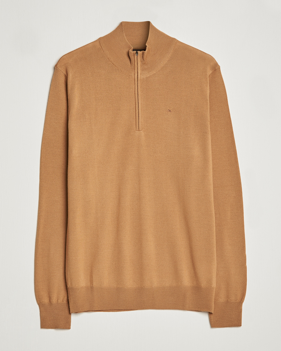 Herre | Trøjer | J.Lindeberg | Kian Quarter Zip Merino Sweater Chipmunk