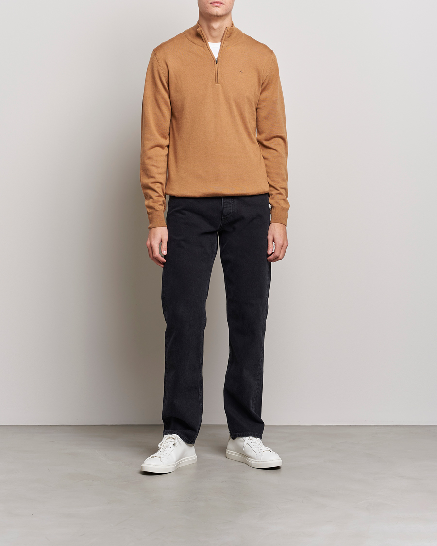 Herre | Trøjer | J.Lindeberg | Kian Quarter Zip Merino Sweater Chipmunk