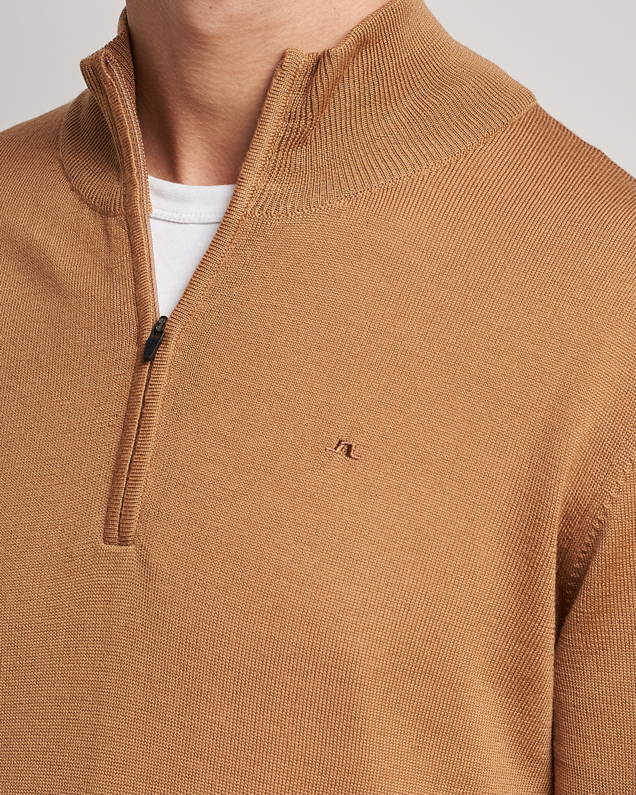 Herre | Trøjer | J.Lindeberg | Kian Quarter Zip Merino Sweater Chipmunk
