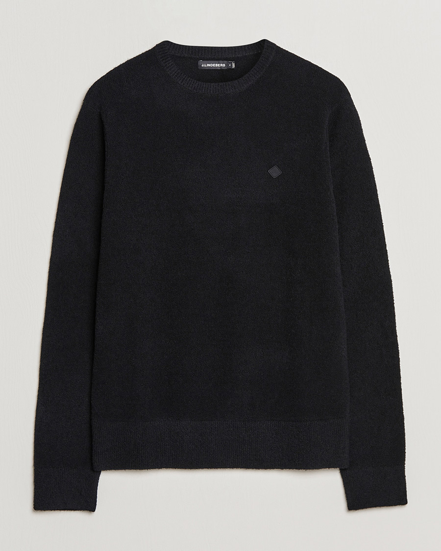 Herre | Trøjer | J.Lindeberg | Yuri Merino Logo Crew Neck Sweater Black