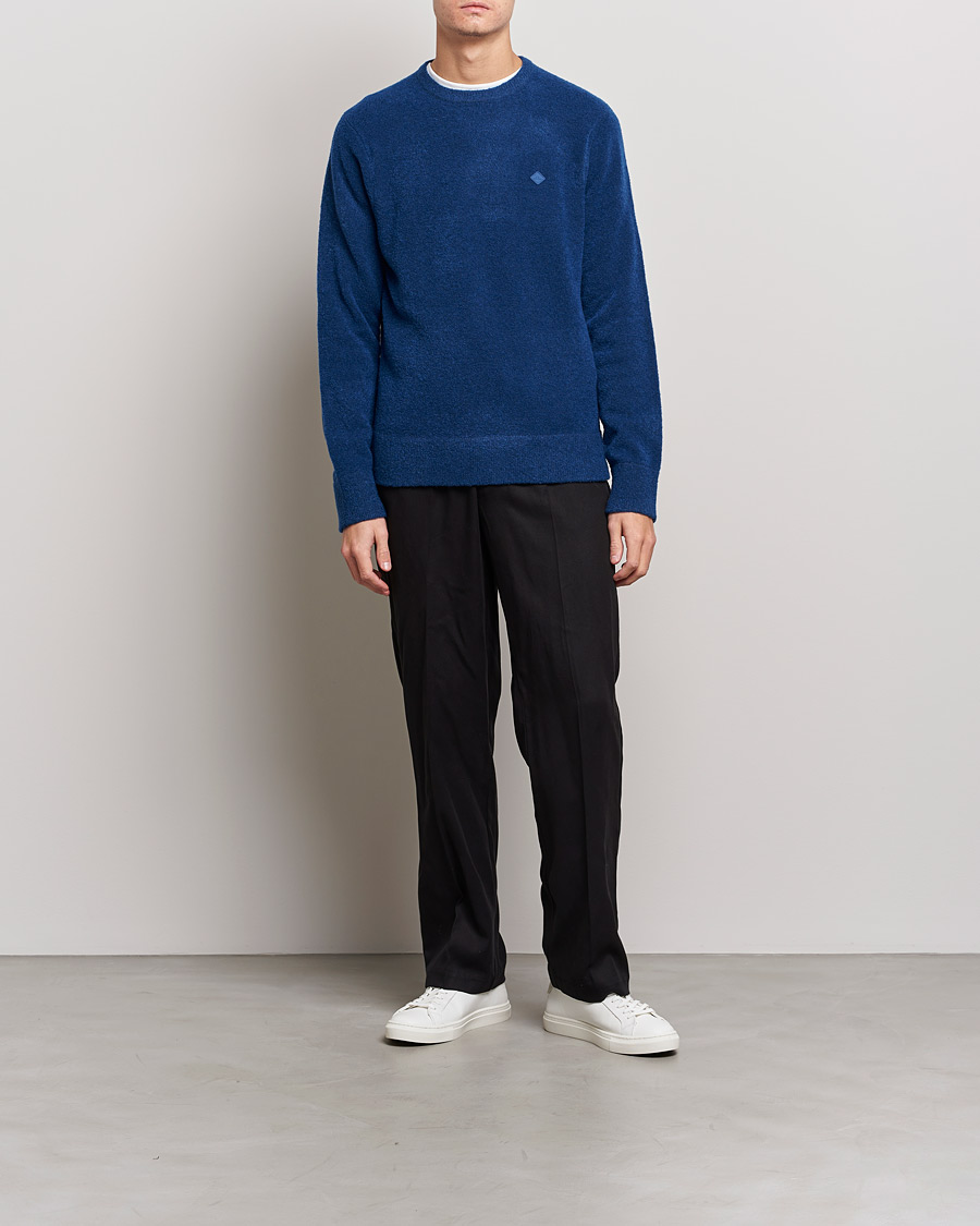 Herre | Trøjer | J.Lindeberg | Yuri Merino Logo Crew Neck Sweater Navy Peony