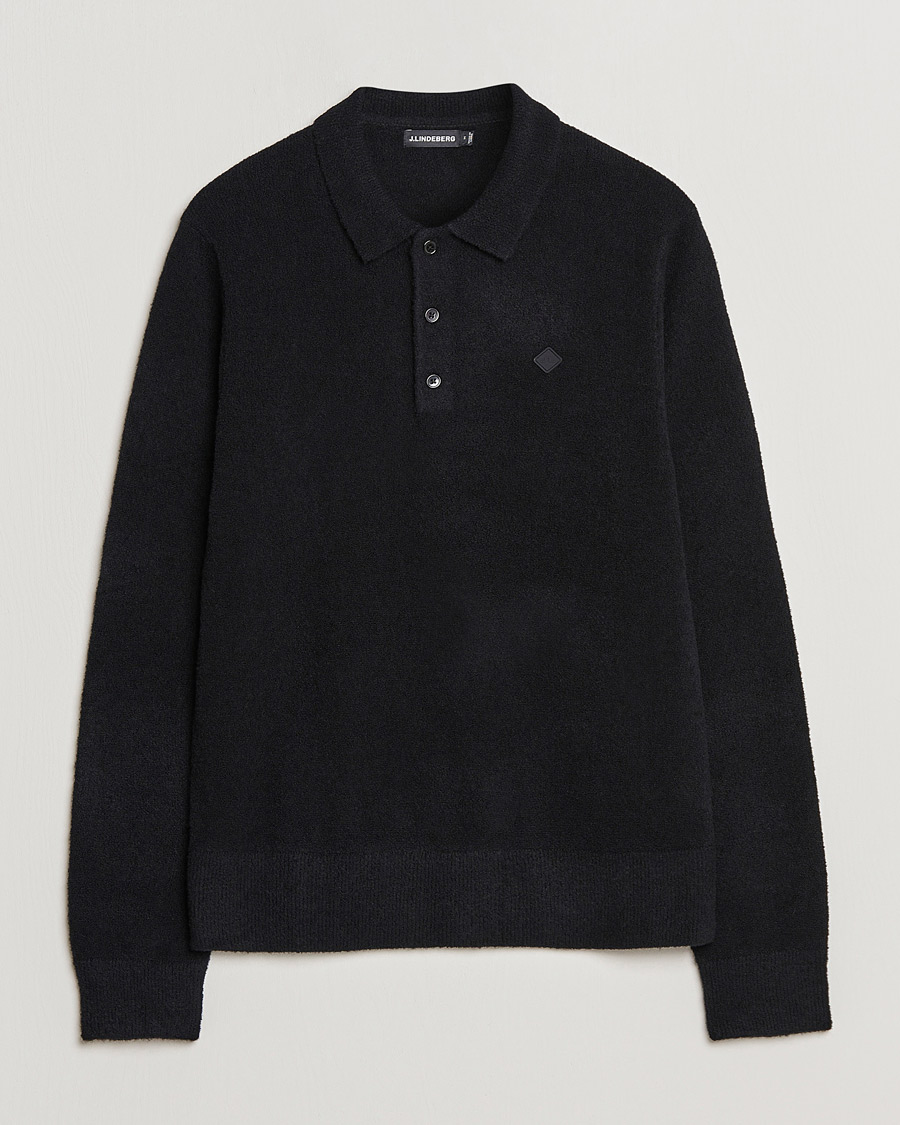 Herre | Trøjer | J.Lindeberg | Yann Merino Logo PoloShirt Black