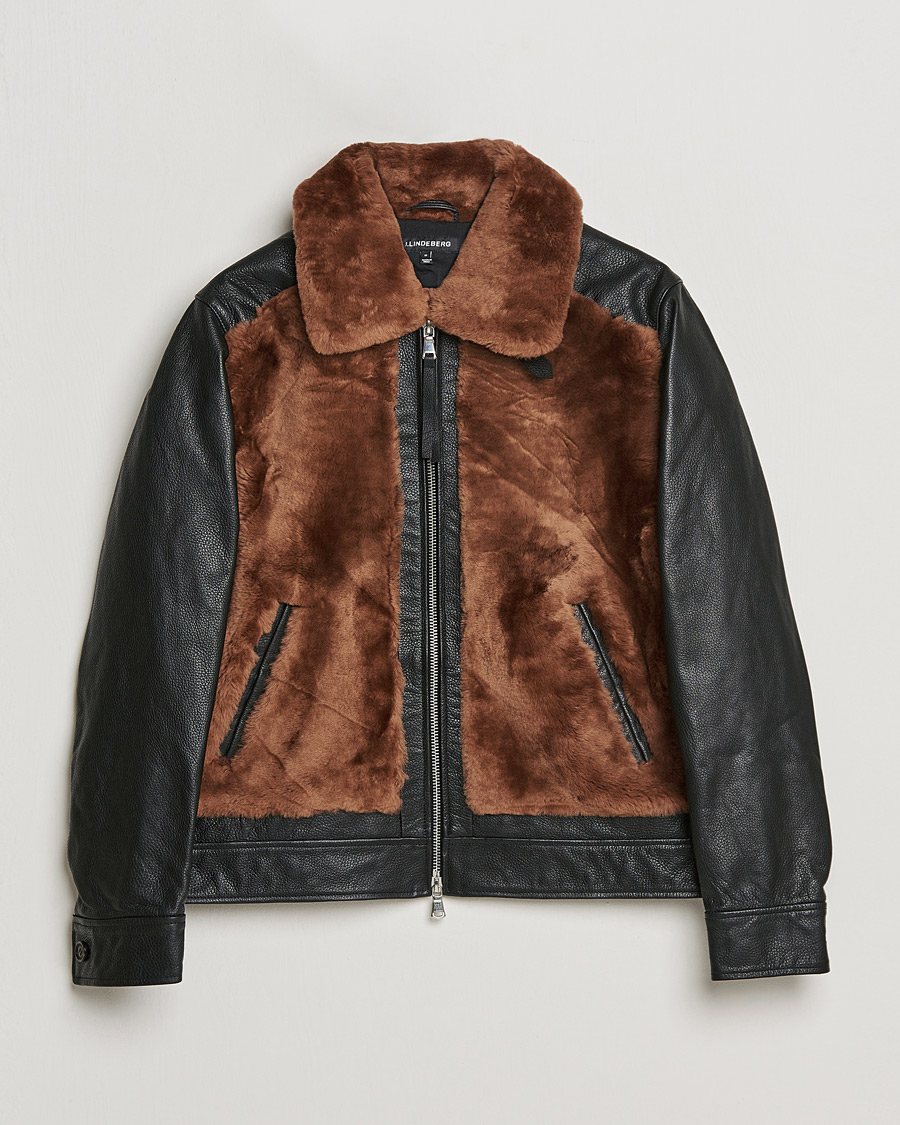 Herre | Jakker | J.Lindeberg | Grizzly Sheepskin Leather Jacket Chipmunk