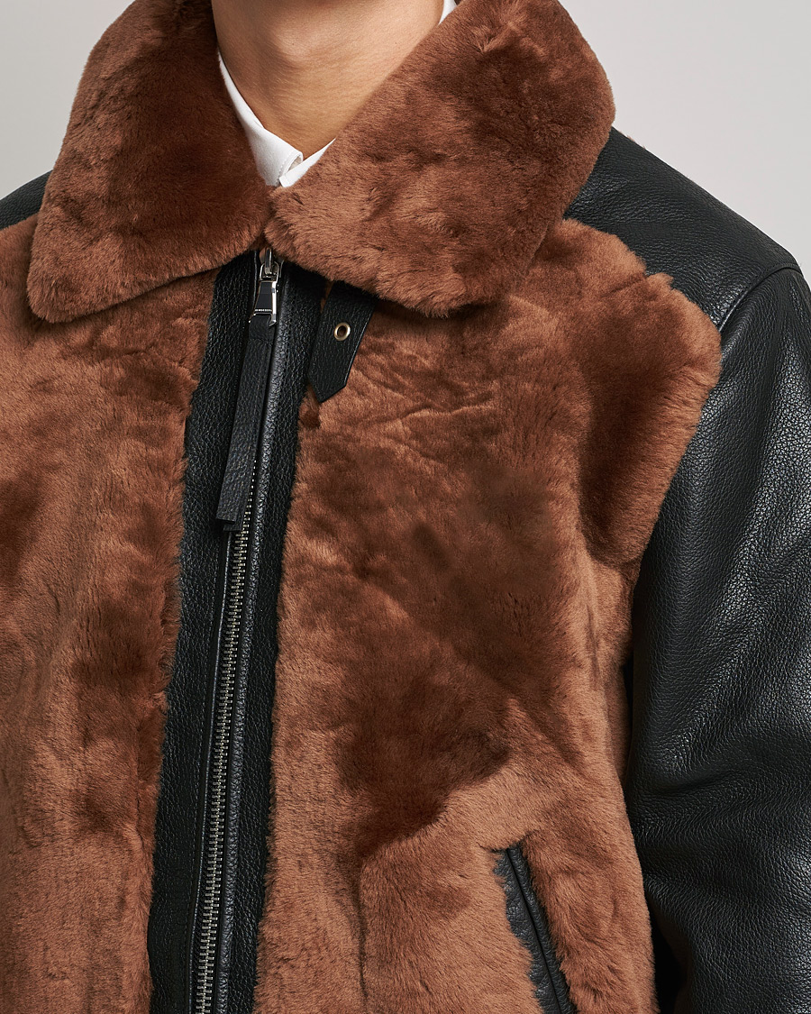 Herre | Jakker | J.Lindeberg | Grizzly Sheepskin Leather Jacket Chipmunk