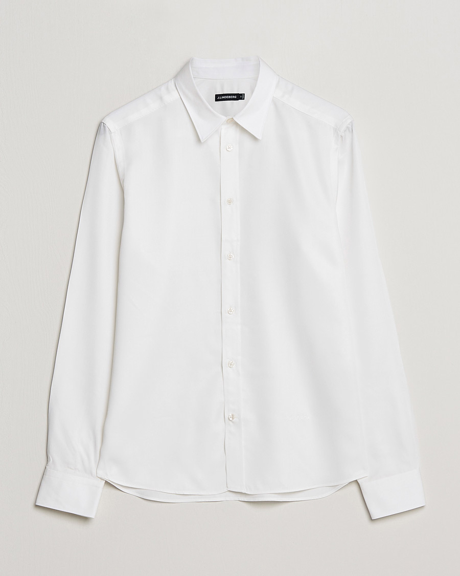Herre | Skjorter | J.Lindeberg | Slim Fit Tencel Shirt Cloud White