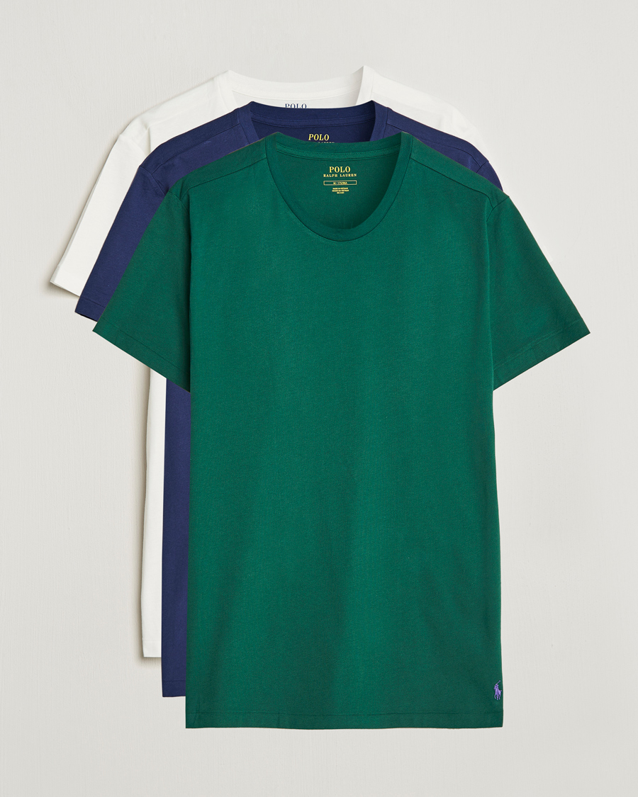 Herre | T-Shirts | Polo Ralph Lauren | 3-Pack Crew Neck T-Shirt New Frst/Navy/White