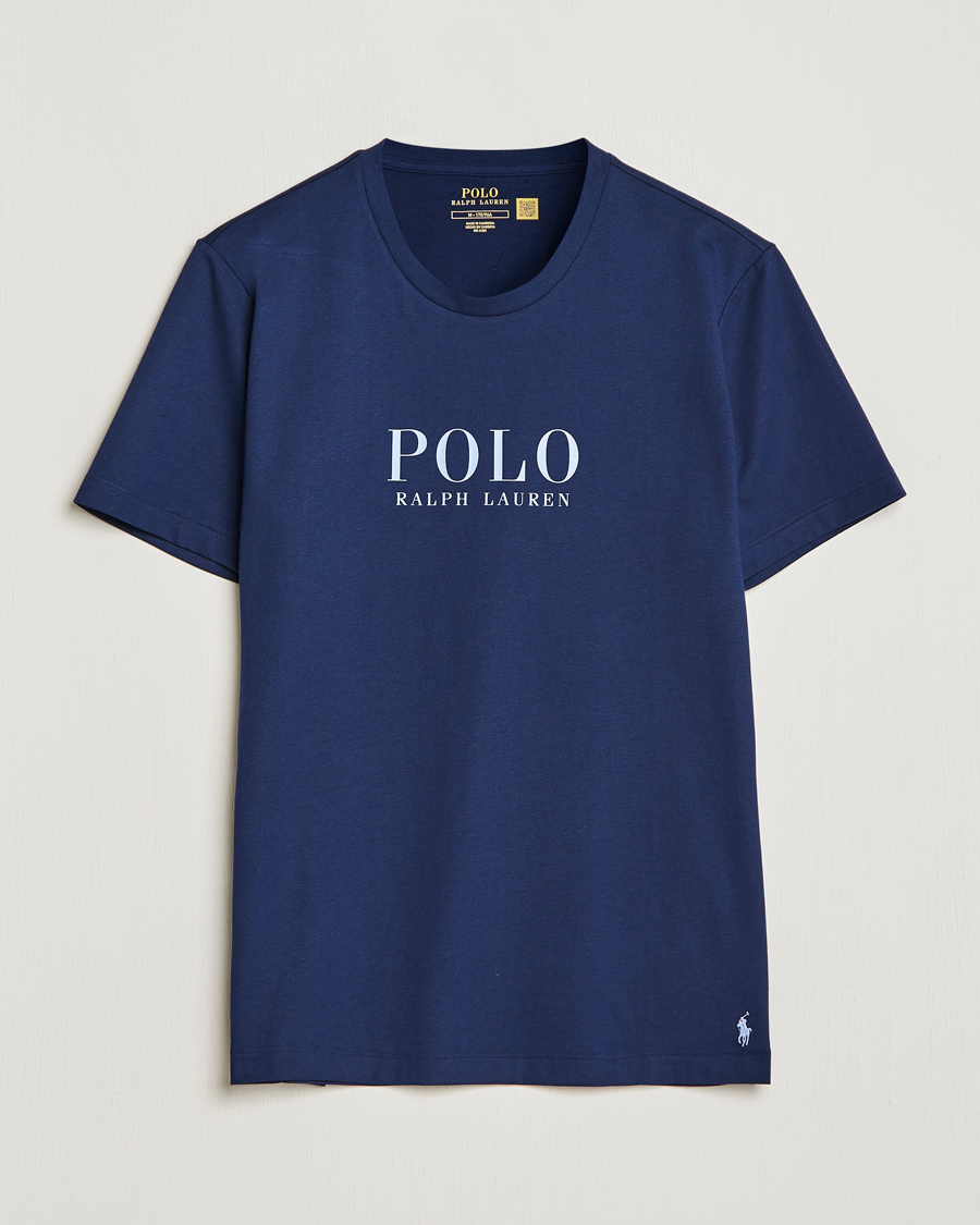 Herre | T-Shirts | Polo Ralph Lauren | Cotton Logo Crew Neck T-Shirt Navy