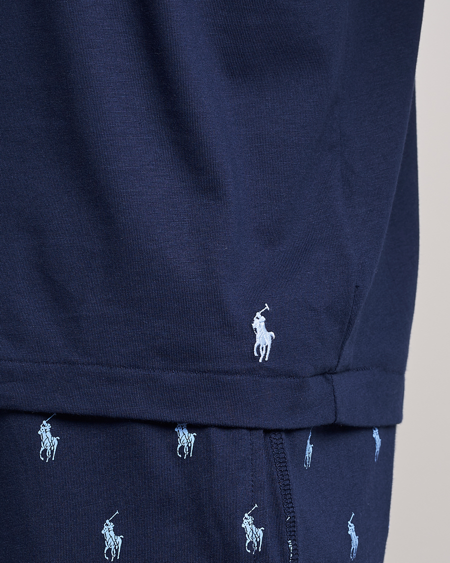 Herre | T-Shirts | Polo Ralph Lauren | Cotton Logo Crew Neck T-Shirt Navy