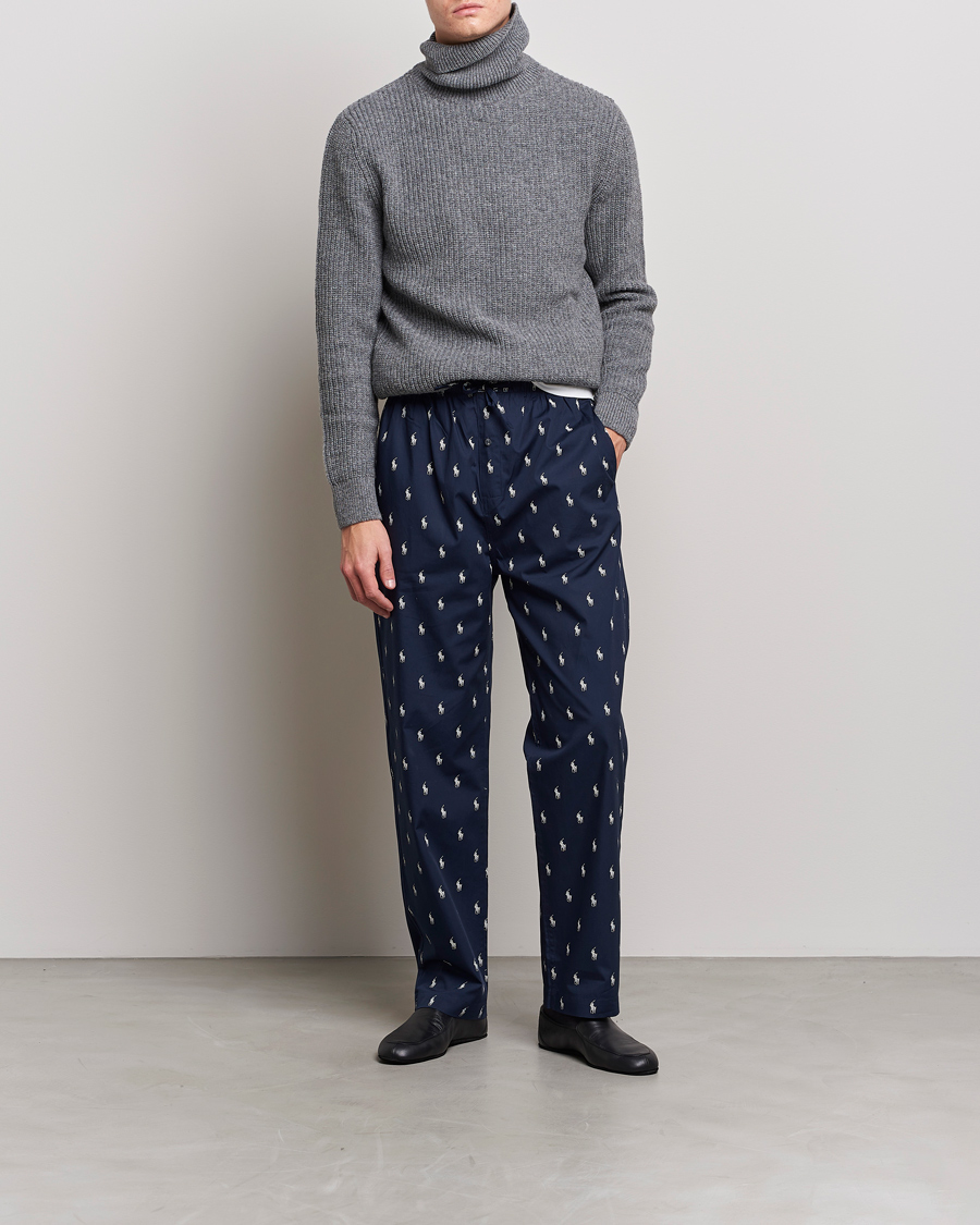 Herre | Pyjamas & Morgenkåber | Polo Ralph Lauren | Cotton Printed Pony Pyjama Pants Navy