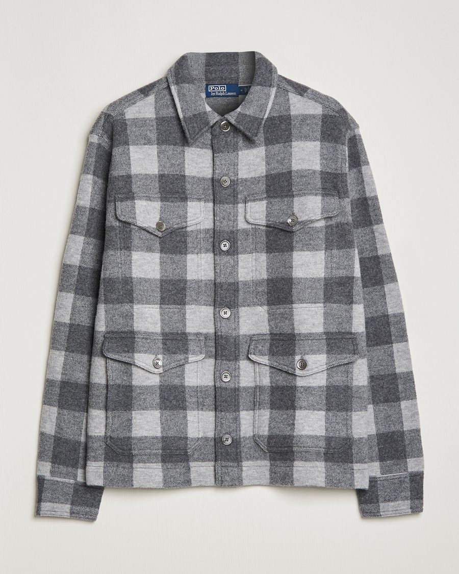 Herre | Skjorter | Polo Ralph Lauren | Checked Wool Overshirt Jacket Grey Multi