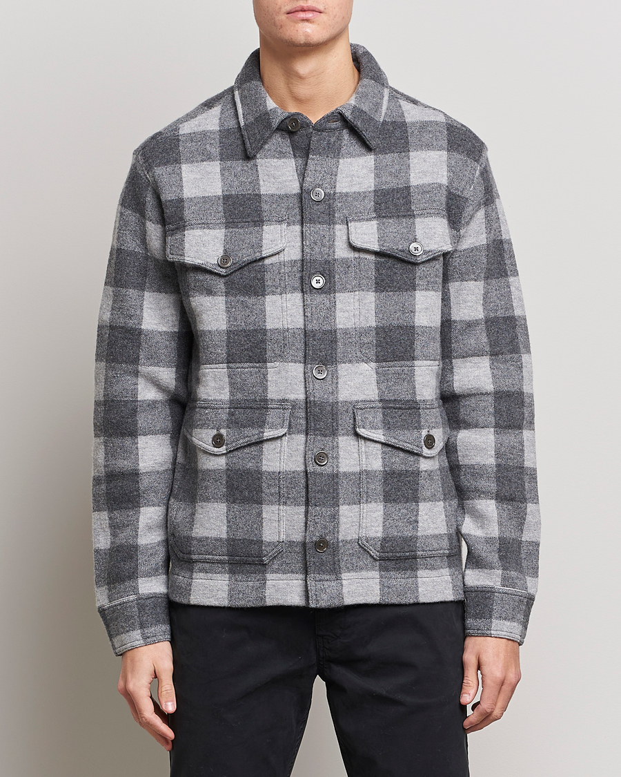 Herre | Skjorter | Polo Ralph Lauren | Checked Wool Overshirt Jacket Grey Multi