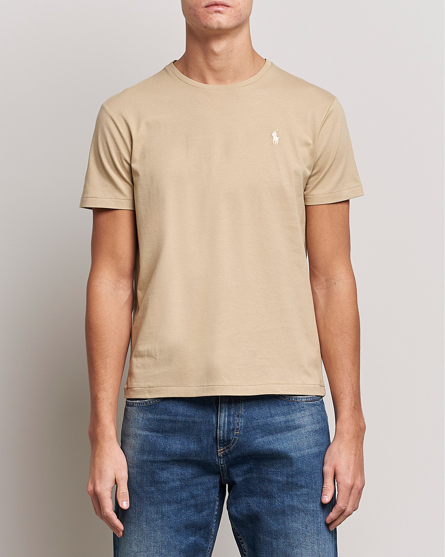 Herre | Kortærmede t-shirts | Polo Ralph Lauren | Crew Neck T-Shirt Coastal Beige
