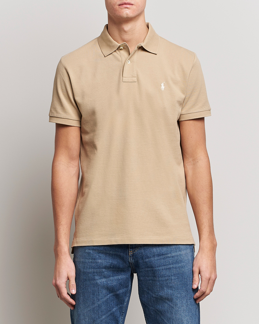 Herre | Polotrøjer | Polo Ralph Lauren | Custom Slim Fit Polo Coastal Beige