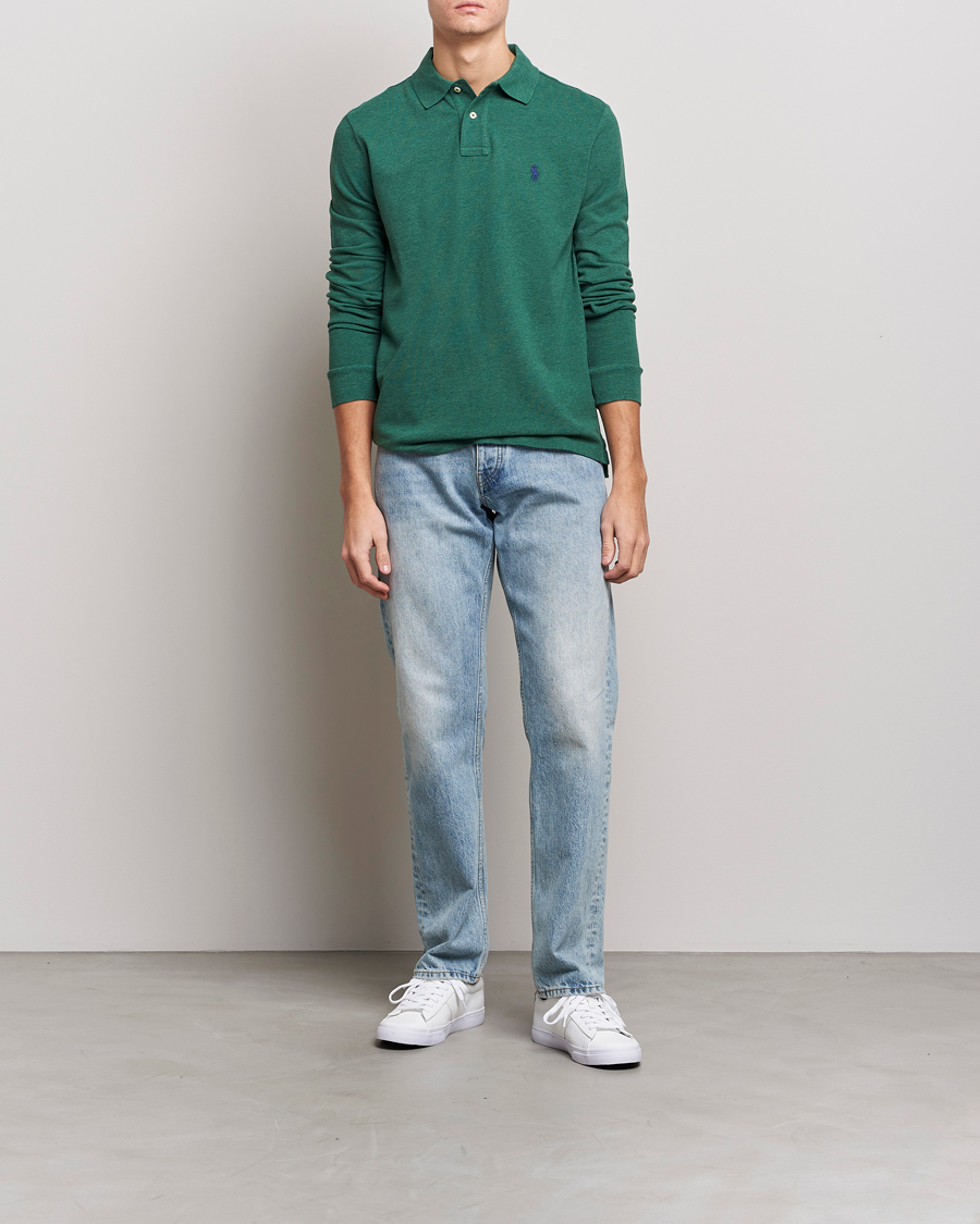 Herre | Trøjer | Polo Ralph Lauren | Custom Slim Fit Long Sleeve Polo Verano Green Heather