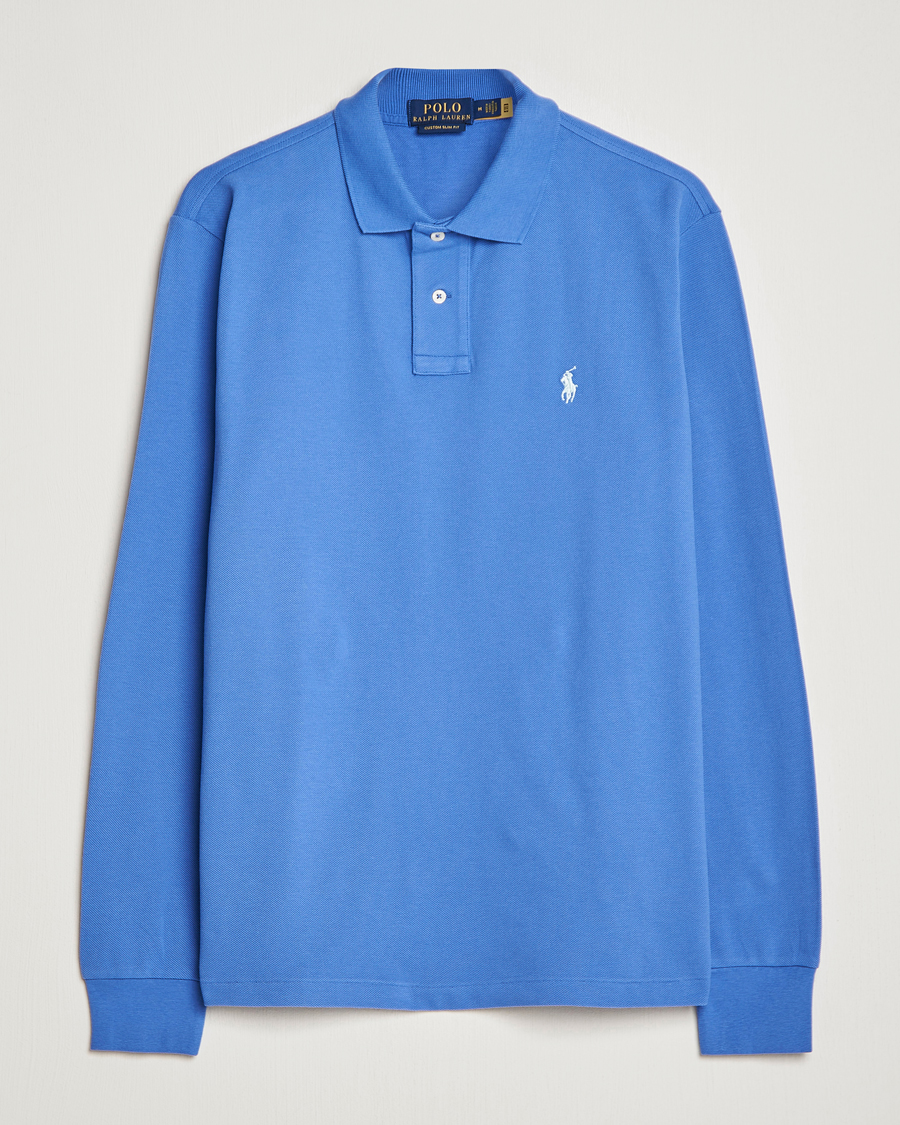 Herre | Trøjer | Polo Ralph Lauren | Custom Slim Fit Long Sleeve Polo Maidstone Blue