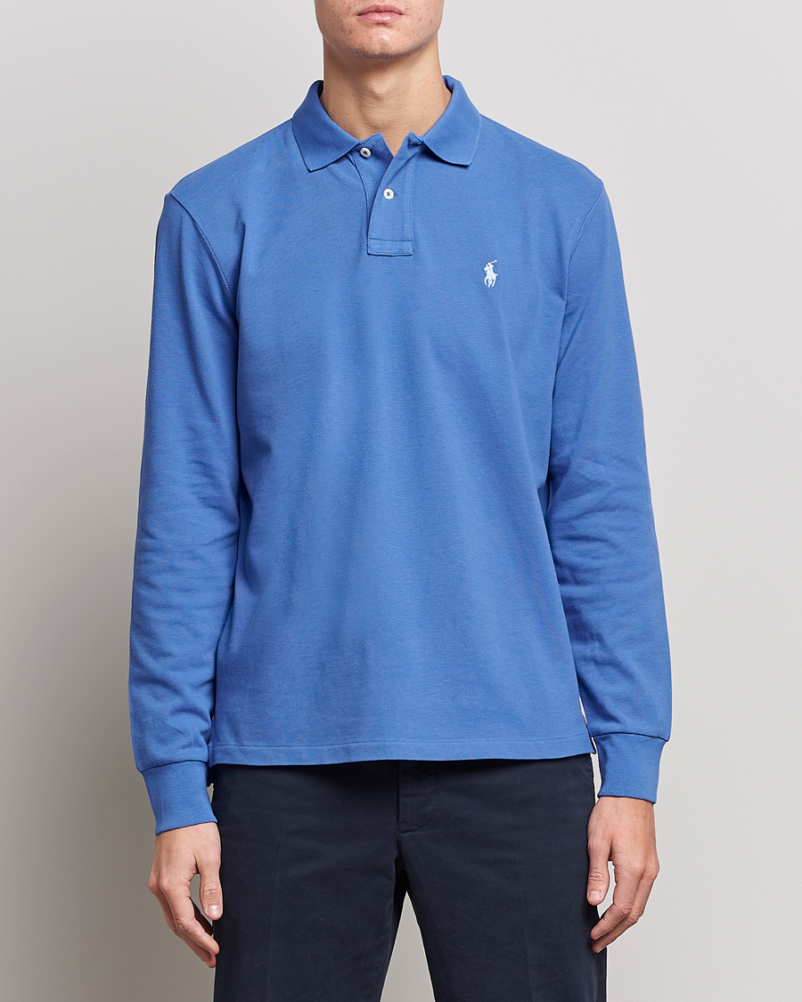 Herre | Trøjer | Polo Ralph Lauren | Custom Slim Fit Long Sleeve Polo Maidstone Blue