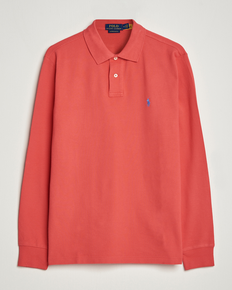 Herre | Trøjer | Polo Ralph Lauren | Custom Slim Fit Long Sleeve Polo Starboard Red