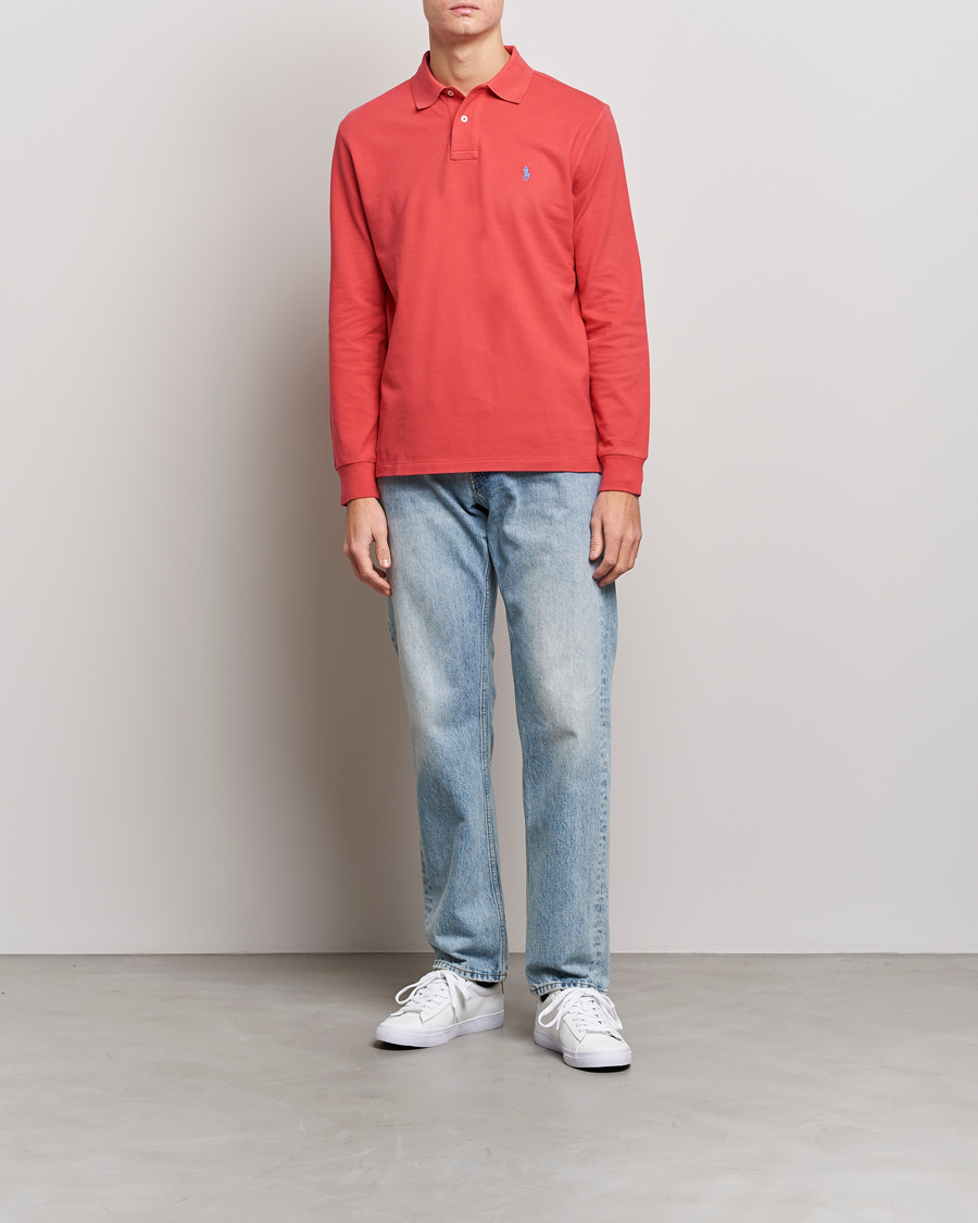 Herre | Trøjer | Polo Ralph Lauren | Custom Slim Fit Long Sleeve Polo Starboard Red