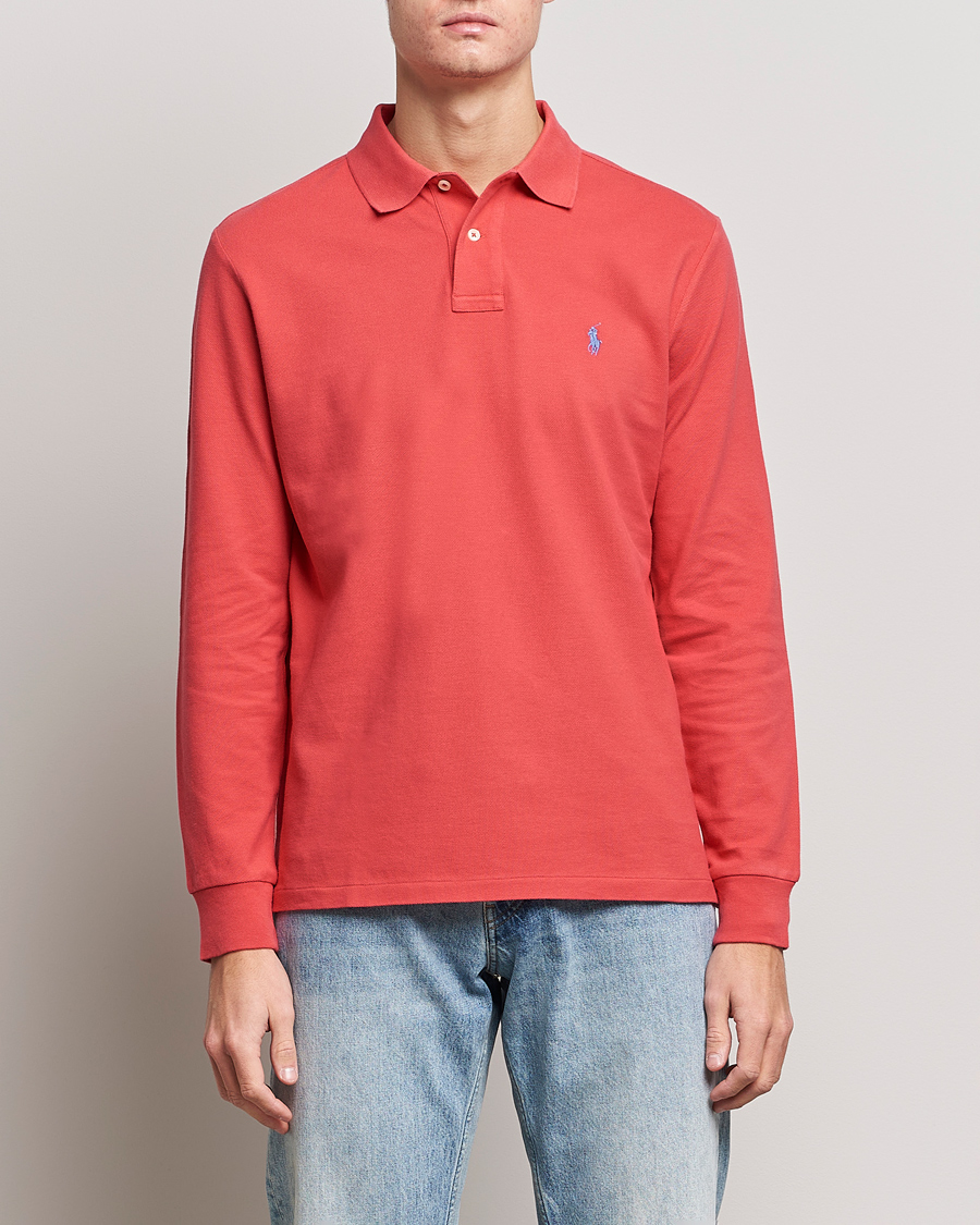 Herre | Trøjer | Polo Ralph Lauren | Custom Slim Fit Long Sleeve Polo Starboard Red