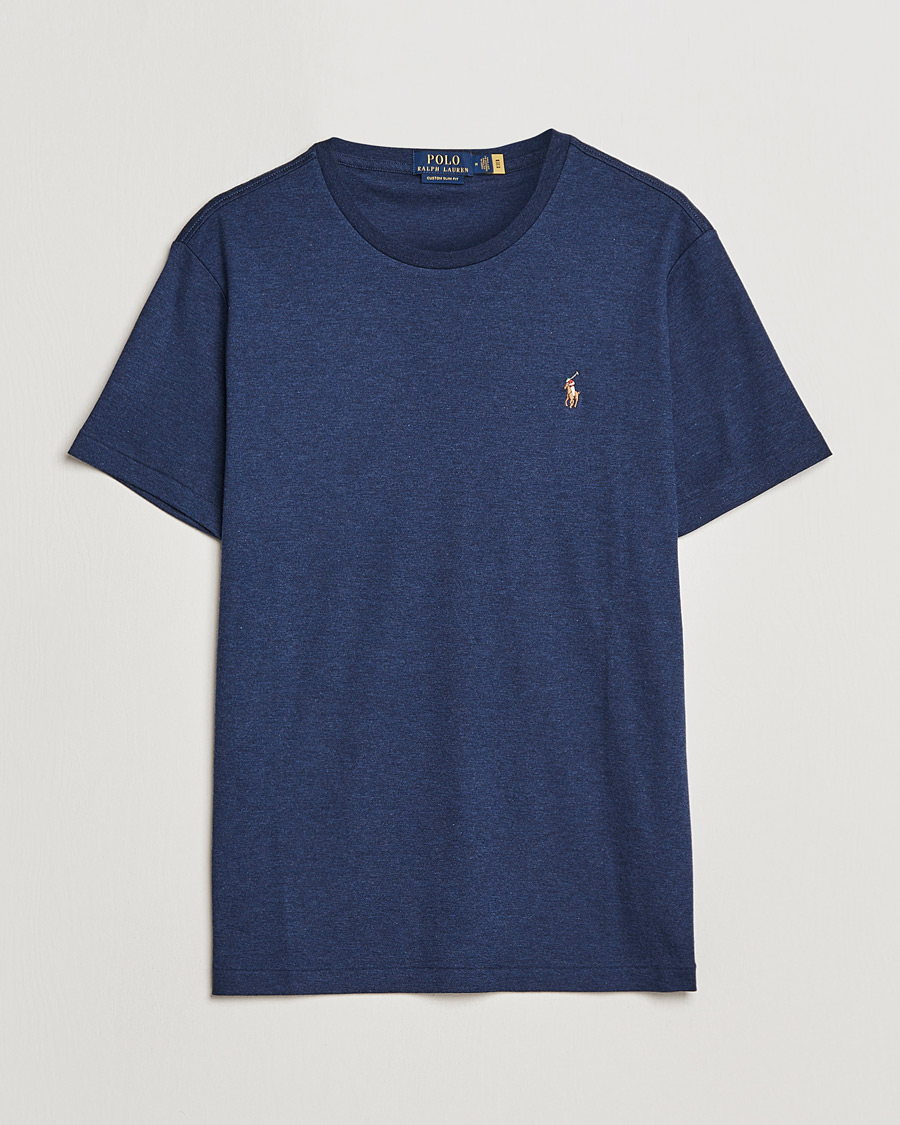 Herre | T-Shirts | Polo Ralph Lauren | Luxury Pima Cotton Crew Neck T-Shirt Navy Heather