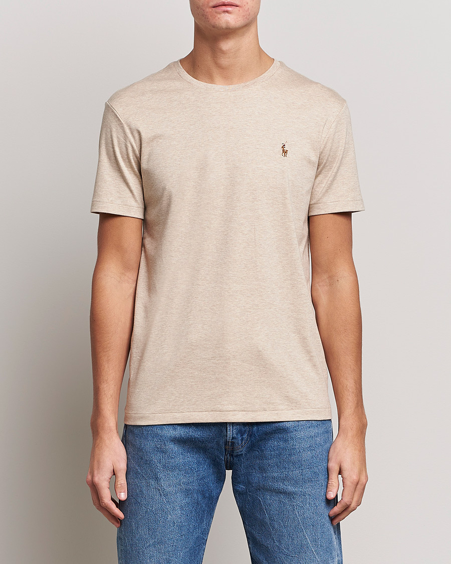 Herre | World of Ralph Lauren | Polo Ralph Lauren | Luxury Pima Cotton Crew Neck T-Shirt Sand Heather