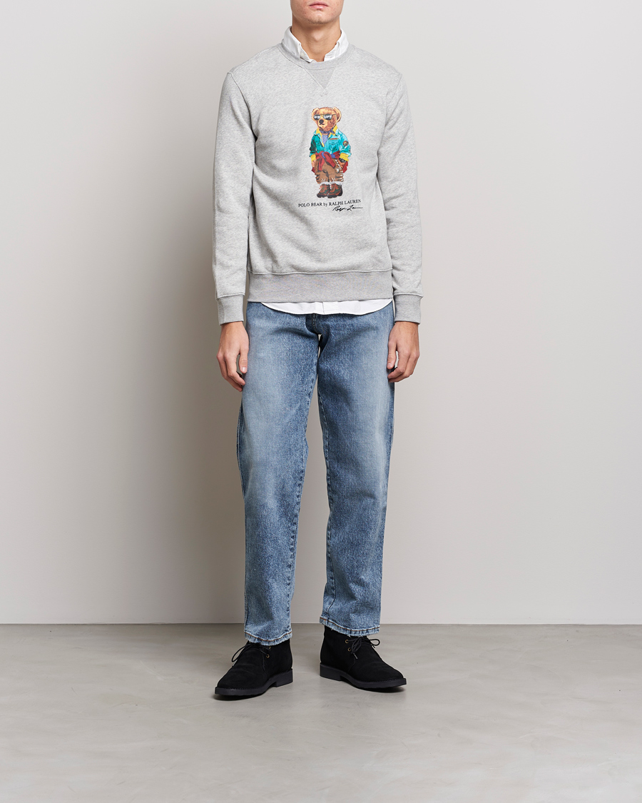 Herre | Grå sweatshirts | Polo Ralph Lauren | Magic Fleece Printed Bear Sweatshirt Andover Heather